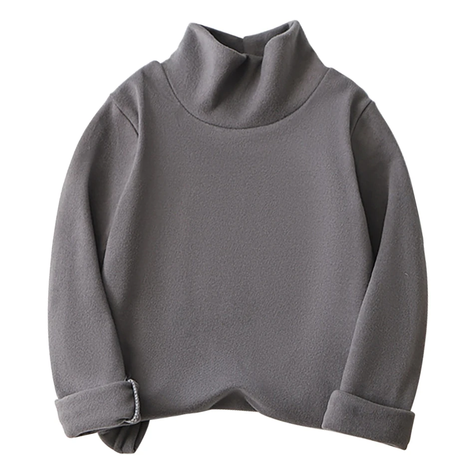 Autumn Winter Long Sleeve Children T-Shirt with Turtleneck Collar