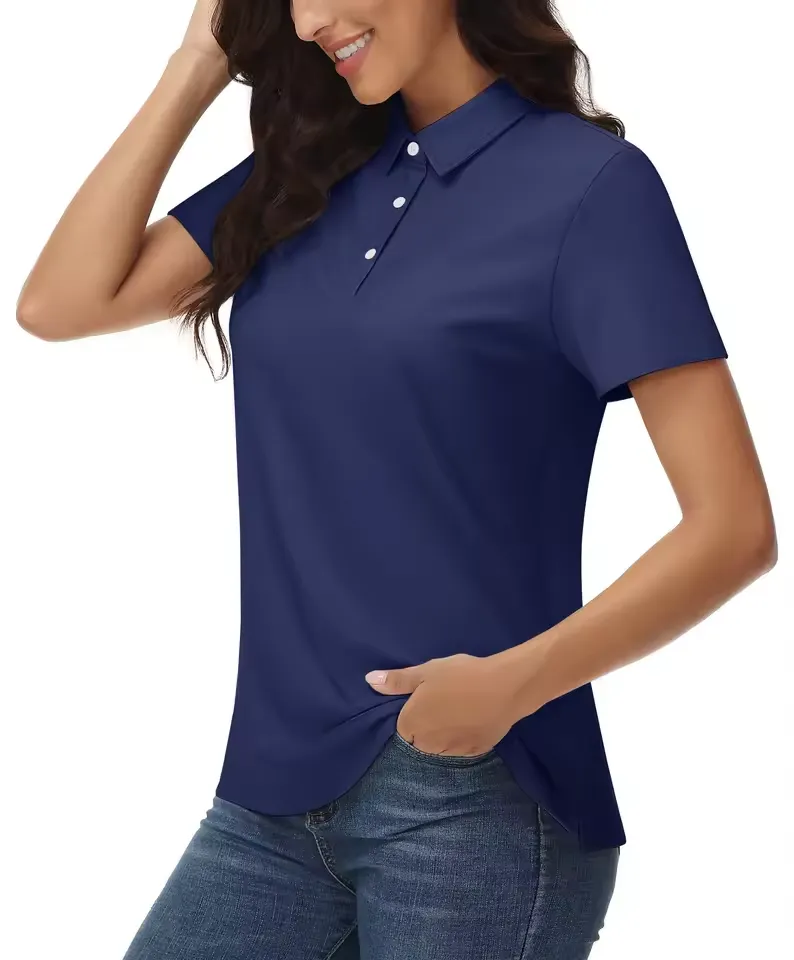 Summer Golf Polo Shirts Women's Cool Ice Silk Short Sleeve Shirt