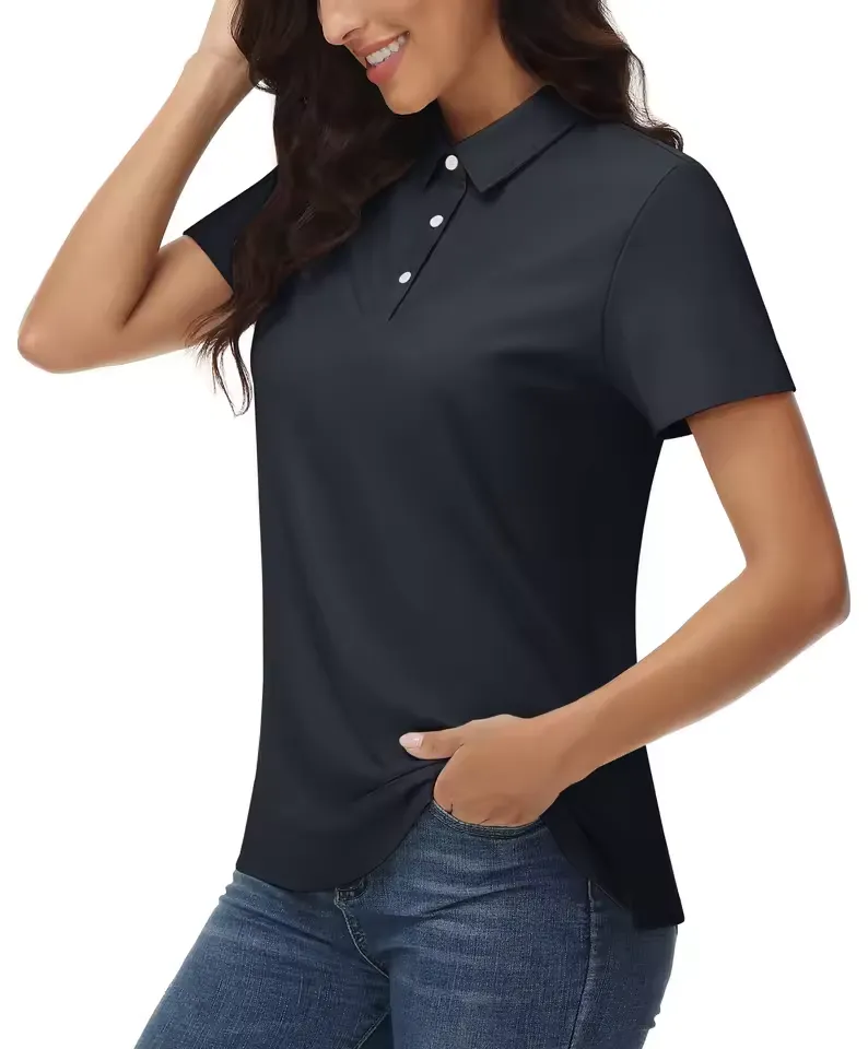 Summer Golf Polo Shirts Women's Cool Ice Silk Short Sleeve Shirt - Image 3