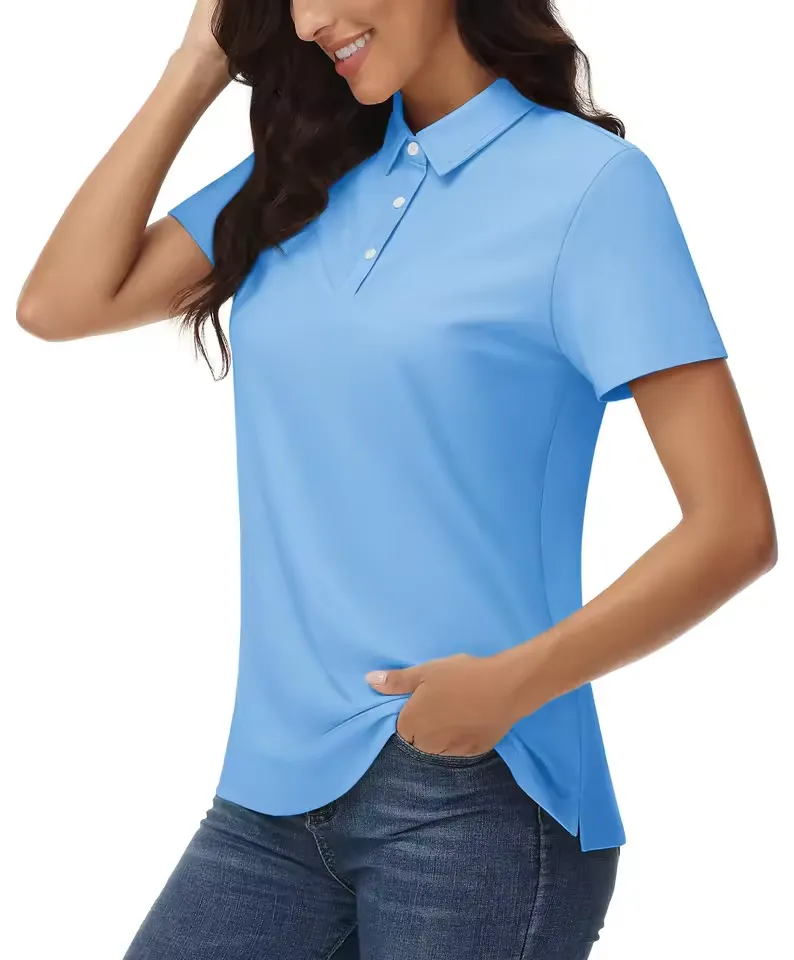 Summer Golf Polo Shirts Women's Cool Ice Silk Short Sleeve Shirt - Image 2