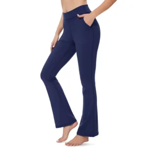 Women's Flare Yoga Pants Foldable High Waist Slim Leggings Quick Dry