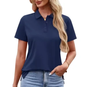 Women's Polo Shirt 3-Button Short Sleeve Golf Tennis Shirt